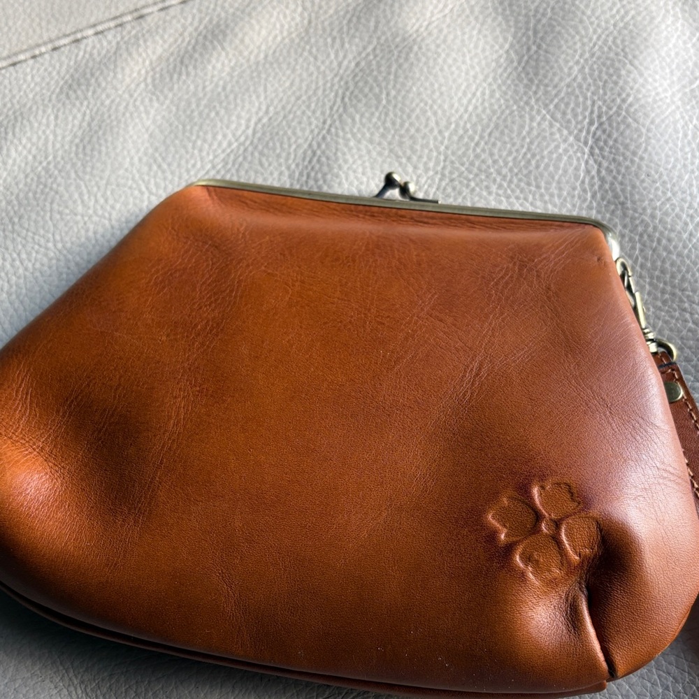 Patricia Nash Embossed Leather Kiss-Lock Clutch - Brown - Picture 4 of 7